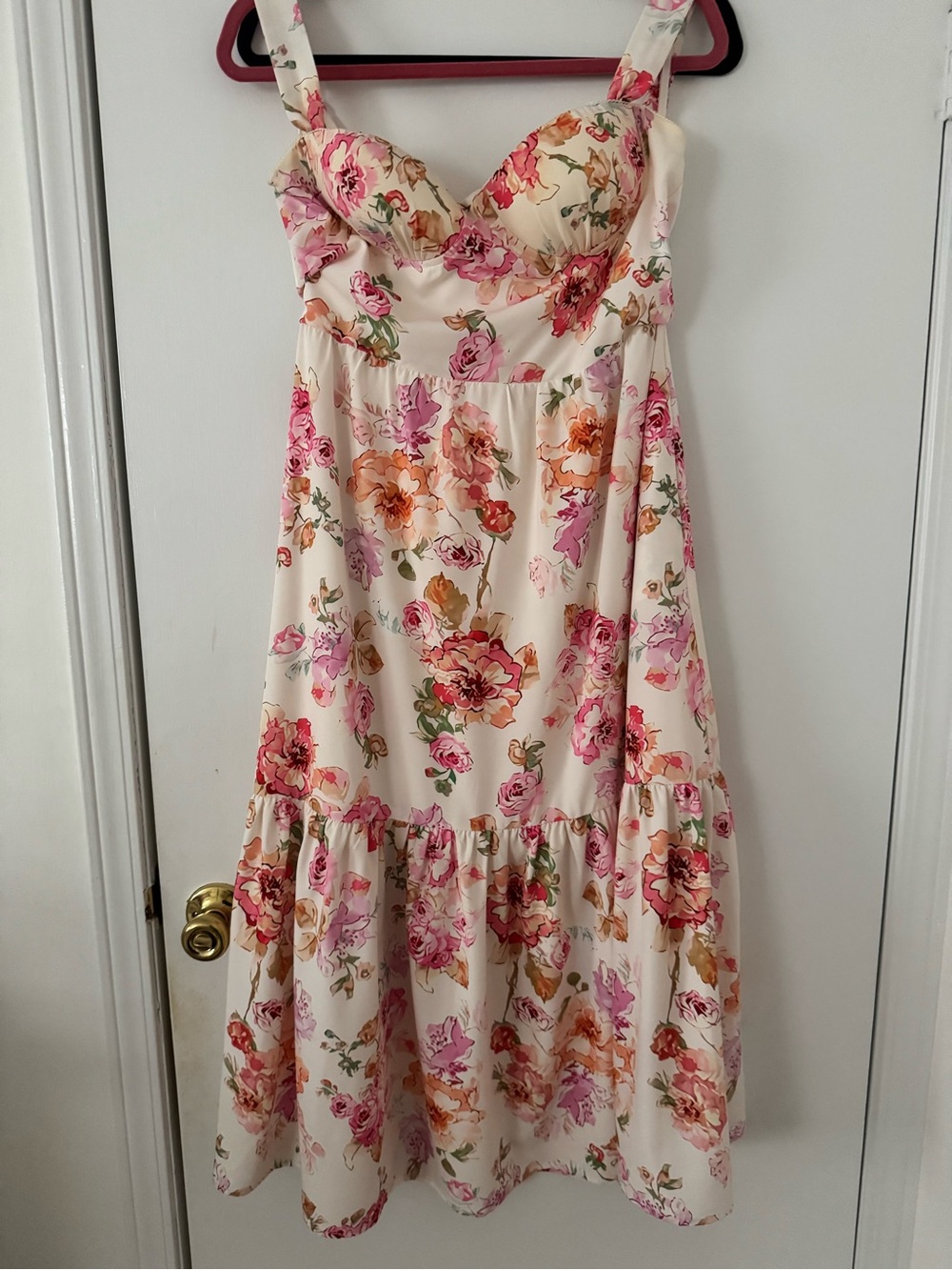 Pink Floral Maxi Dress - Picture 2 of 4